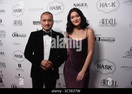 11. Januar 2020, Los Angeles, CA, USA: Jon Jon Briones und Isa Briones beim 7. Jährlichen Make-up Artists & Hair Stylists Guild Awards beim Novo at LA Live in Downtown Los Angeles, CA am 11. Januar 2020. Foto: Annie Lesser/imageSPACE (Foto: © Imagespace via ZUMA Wire) Stockfoto