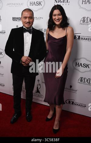 11. Januar 2020, Los Angeles, CA, USA: Jon Jon Briones und Isa Briones beim 7. Jährlichen Make-up Artists & Hair Stylists Guild Awards beim Novo at LA Live in Downtown Los Angeles, CA am 11. Januar 2020. Foto: Annie Lesser/imageSPACE (Foto: © Imagespace via ZUMA Wire) Stockfoto