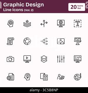 Symbole Für Graphic Design Line (Band 2) Stock Vektor