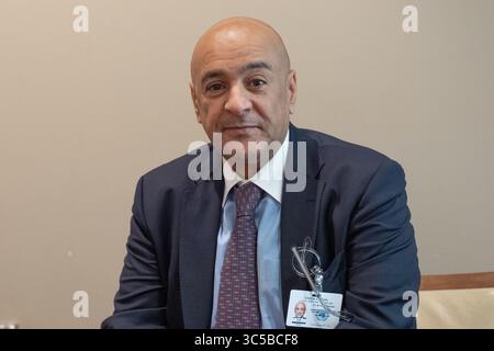 Jasem Mohamed AlBudaiwi, Generalsekretär des Kooperationsrates für die arabischen Golfstaaten, wurde am 29. Juli 2025 im Hauptquartier der Vereinten Nationen in New York, NY, gesehen Stockfoto