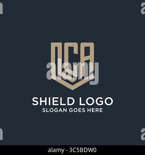 Das ursprüngliche CA Logo Shield Guard formt Logo Idee Vektor Grafik Vektor Grafik Vektor Grafik Stock Vektor