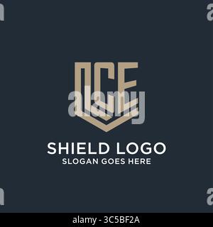 Das ursprüngliche CE-Logo Shield Guard formt Logo Ideenvektor Grafik Vektorgrafik Stock Vektor