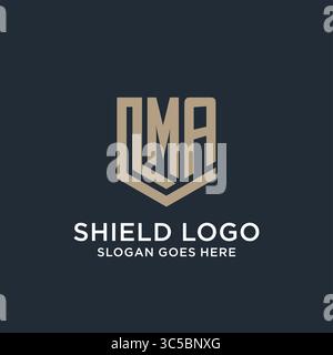 Das ursprüngliche MA Logo Shield Guard formt das Logo Ideenvektor grafische Vektorgrafik Stock Vektor