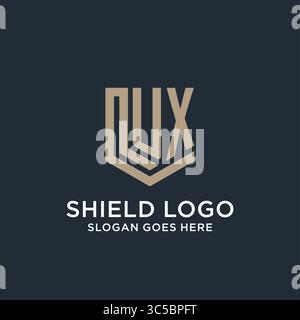 Das ursprüngliche UX-Logo Shield Guard formt Logo Ideenvektor Grafik Vektorgrafik Stock Vektor