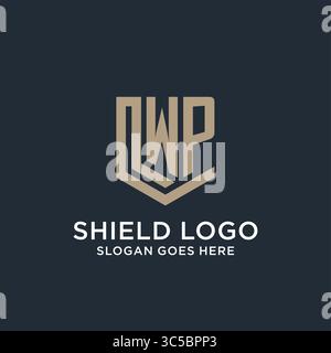 Das ursprüngliche WP-Logo Shield Guard formt Logo Ideenvektor Grafik Vektor Grafik Vektor Grafik Stock Vektor