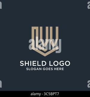 Das ursprüngliche VV-Logo Shield Guard formt das Logo Idee Vektor Grafik Vektor Grafik Stock Vektor