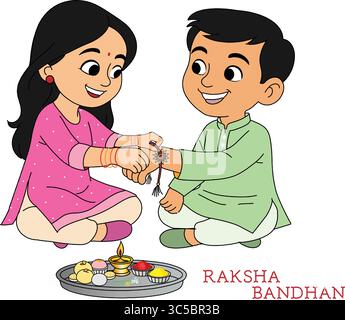 Rakhi Celebration – Ein Bond der Freude und des Lächelns Stock Vektor