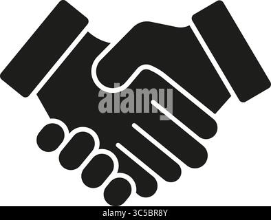 Handshake-Vereinbarung Symbol Ausgefüllt. Symbol Für Unternehmenspartnerschaft, Zusammenarbeit Und Vertrauen. Dealmaking Und Networking Sign. Isolierter Vektor Stock Vektor