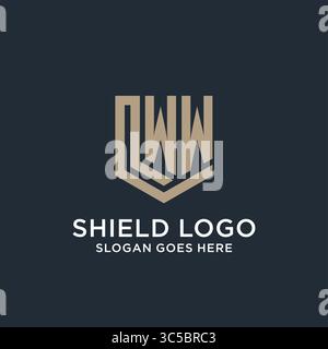 Der erste WW-Logo-Schild bildet das Logo-Ideenvektor-Vektor-Grafik Stock Vektor