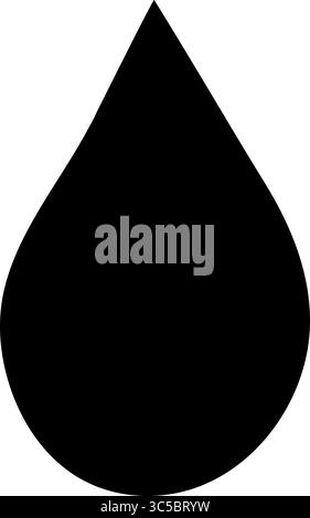 Wassertropfensymbol – Schwarze Silhouette, Flüssiges Symbol Stock Vektor