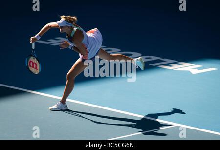 29. Januar 2020, Melbourne, AUSTRALIEN: Kristina Mladenovic aus Frankreich spielt Doppel beim Australian Open Grand Slam Tennis Turnier 2020 (Foto: © AFP7 Via ZUMA Wire) Stockfoto