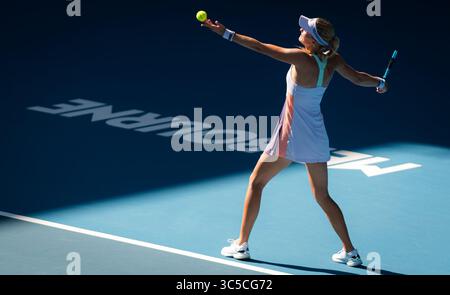 29. Januar 2020, Melbourne, AUSTRALIEN: Kristina Mladenovic aus Frankreich spielt Doppel beim Australian Open Grand Slam Tennis Turnier 2020 (Foto: © AFP7 Via ZUMA Wire) Stockfoto