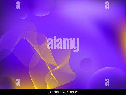 Abstrakter lila und gelber Hintergrund mit Wellenlinie Stock Vektor