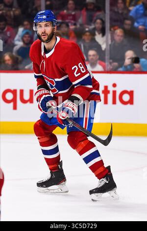1. Februar 2020: Marco Scandella (28) verfolgt das Spiel der Florida Panthers bei Montreal Canadiens im Bell Centre in Montreal, Québec. David Kirouac/CSM(Credit Image: &Copy; David Kirouac/CSM via ZUMA Wire) Stockfoto