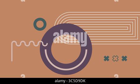 Minimales abstraktes Design mit kreisförmigem Hintergrund Stockfoto
