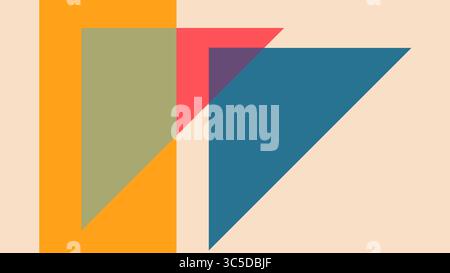 Moderne abstrakte Dreiecke mit überlappendem Retro Stockfoto