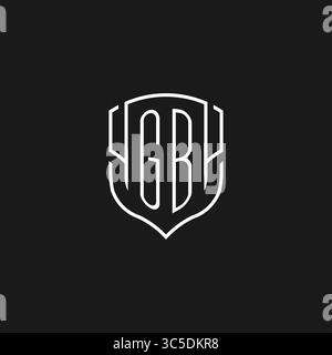 Initial GB Logo Monoline Schildform mit Vektorgrafik Stock Vektor
