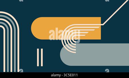 Abstrakte modulare Formen mit abgerundetem Hintergrund Stockfoto