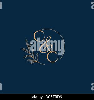 CC Initial Wedding Monogramm Logo mit minimalistischer Vektorgrafik Stock Vektor