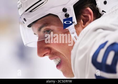 8. Februar 2020: Sehen Sie sich Toronto Maple Leafs am rechten Flügel Mitchell Marner (16) während des Spiels Toronto Maple Leafs bei Montreal Canadiens im Bell Centre in Montreal, Quebec an. David Kirouac/CSM(Credit Image: &Copy; David Kirouac/CSM via ZUMA Wire) Stockfoto