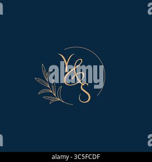 YS Initial Wedding Monogramm Logo mit minimalistischer Vektorgrafik Stock Vektor