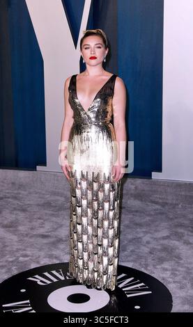 Februar 2020, Beverly Hills, CA, USA: BEVERLY HILLS, KALIFORNIEN – 9. FEBRUAR: Florence Pugh nimmt am 9. Februar 2020 an der Oscar-Party der Vanity Fair 2020 im Wallis Annenberg Center for the Performing Arts in Beverly Hills Teil. Foto: Crash/imageSPACE (Foto: © Imagespace via ZUMA Wire) Stockfoto