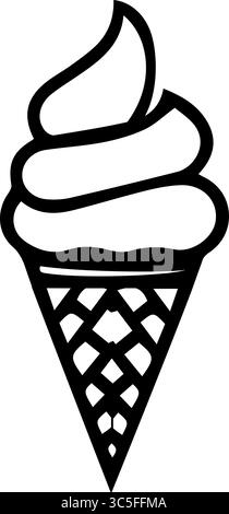 Soft Serve Ice Cream Cone Icon - Dessert and Sweet Treat Symbol Stock Vektor