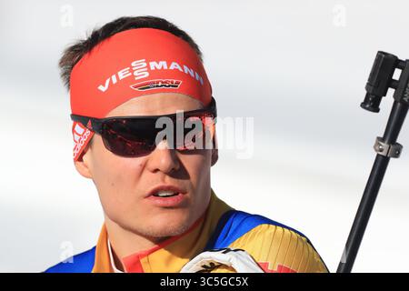 Die IBU Biathlon-Weltmeisterschaft 2020, in Antholz, Italien am 15.02.2020. Männer 10 km Sprint, Philipp Horn (DE) (Foto: Pierre Teyssot/Espa-images)(Credit Image: &Copy; ESPA Photo Agency/CSM via ZUMA Wire) Stockfoto