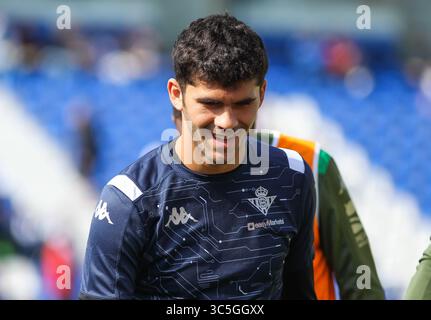 Februar 2020, Leganes, MADRID, SPANIEN: LEGANES, SPANIEN – 16. FEBRUAR: Carles Alena von Real Betis Balompie spielte am 16. Februar 2020 in Leganes, Madrid, Spanien, zwischen Leganes und Real Betis Balompie. (Kreditbild: © AFP7 via ZUMA Wire) Stockfoto