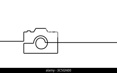 Fotokamera-Symbol. Fotokamera. Schwarzer Verschluss isoliert auf weißem Hintergrund. Logo-Linse. Foto-Symbol. Umriss unterzeichnen. Silhouettensymbol-Werkzeug Stock Vektor