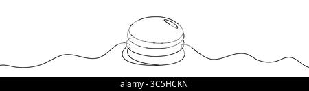 Schwarze Pfannkuchen im einzeiligen Kunststil. Bearbeitbare minimalistische Pancakes-Zeichnung auf weißem Hintergrund. Vektorabbildung. Stock Vektor