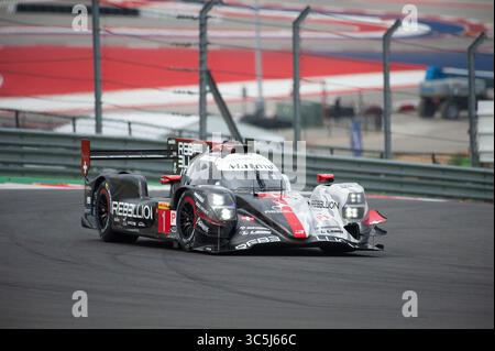 23. Februar 2020: Rebellion Racing Bruno Senna (Fahrer 1), Gustavo Menezes (Fahrer 2) und Norman NATO (Fahrer 3) mit LMP1 #01 fahren die Rebellion R13 Gibson auf dem Lone Star Le Mans – 6 Stunden Circuit of the Americas in Austin, Texas. Mario Cantu/CSM(Kreditbild: &Copy; Mario Cantu/CSM via ZUMA Wire) Stockfoto