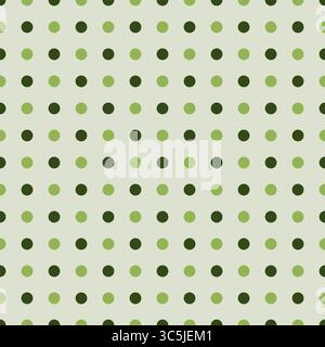 Polka Dot Grün Farbmuster Vektor. Nahtloser Vektorhintergrund Mit Punkten. Stock Vektor