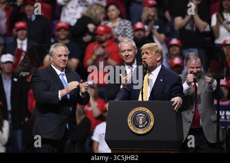 26. Juni 2019, Colorado Springs, Colorado, Vereinigte Staaten: US-Präsident Donald Trump spricht bei einer Wahlkampfkundgebung in Colorado Springs am 20. Februar 2020 während eines Wahlkampfs durch den Westen der USA. Colorado wird seine Präsidentschaftswahlen am 3. März abhalten, die erste Präsidentschaftswahlen seit 2004. Colorado verließ sich bei früheren Präsidentschaftswahlen auf ein Caucus-System. (Bild: © Bob Pearson/ZUMA Wire) Stockfoto