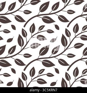 Abstrakte nahtlose Vektormuster Ornamente und Retro Vogel Illustrationen Stock Vektor