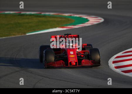 21. Februar 2020, Barcelona, Spanien: #05 Sebastian Vettel, Scuderia Ferrari. Formel-1-Weltmeisterschaft 2020, . (Bild: © Federico Basile/ZUMA Wire/ZUMAPRESS.com) Stockfoto
