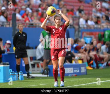 11. März 2020: Die Englands-Verteidigerin Rachel Daly (2), die während des SheBelieves Cup-Spiels zwischen England und Spanien im Toyota Stadium in Frisco (Texas) im Einsatz war. Kevin Langley/CSM(Kreditbild: &Copy; Kevin Langley/CSM via ZUMA Wire) Stockfoto