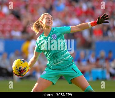 11. März 2020: Englands Torhüter Carly Telford (1), der während des SheBelieves Cup-Spiels zwischen England und Spanien im Toyota Stadium in Frisco (TX) im Einsatz war. Kevin Langley/CSM(Kreditbild: &Copy; Kevin Langley/CSM via ZUMA Wire) Stockfoto