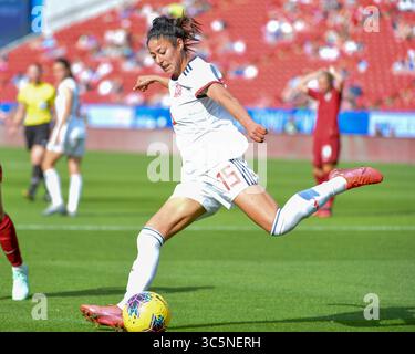 11. März 2020: Die spanische Verteidigerin Leila Ouahabi (15), die während des SheBelieves Cup-Spiels zwischen England und Spanien im Toyota Stadium in Frisco (TX) im Einsatz war. Kevin Langley/CSM(Kreditbild: &Copy; Kevin Langley/CSM via ZUMA Wire) Stockfoto