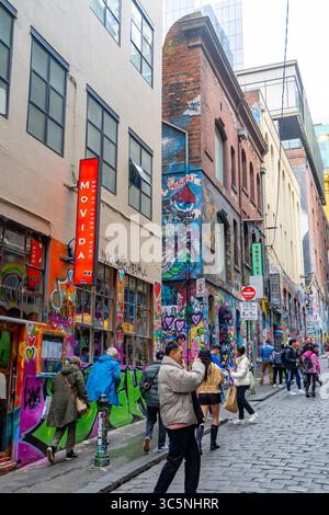 Hosier Lane, Melbourne, Victoria, Australien, Street Art und Wall Art in diesem Gässchen im Stadtzentrum von Melbourne Stockfoto