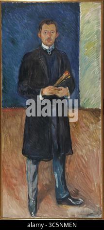 Edvard Munch - Selbstbildnis mit Bürsten Stockfoto