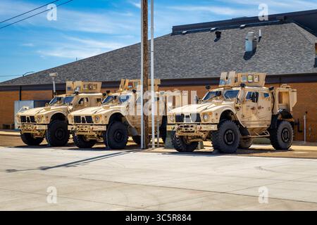 Dickinson, ND, USA – 13. Juli 2025: Minenbeständige Hinterlassenschaft der US Army Stockfoto