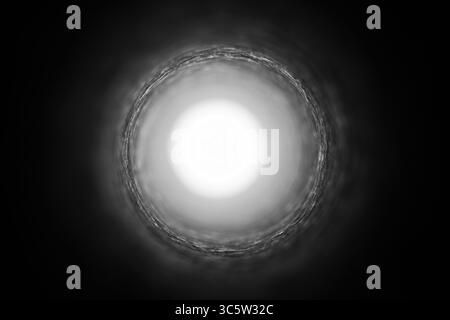 Abstraktes kreisförmiges Schwarzweiß-Foto. Stockfoto