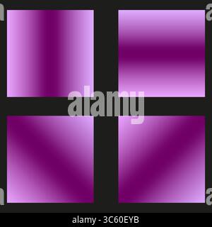 Violette Farbverlaufsquadrate. Abstrakte Farbmischung. Moderner Lichtvektor. Glatte Hintergrundstruktur. Stock Vektor