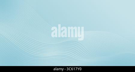 Abstrakter blauer Hintergrund mit Wellenlinien für Ihren Text oder abstrakter Hintergrund mit Kopierraum für Banner, Poster, Flyer, Präsentationsfolien Stock Vektor