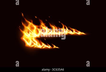 Dynamische Darstellung heller Flammen im abstrakten Stil. Lebhafte Orange- und Gelbtöne sorgen für Wärme und Energie, vor dunklem Hintergrund Stock Vektor