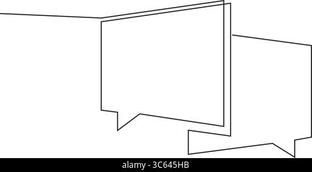 Durchgängige einzeilige Sprechblasen-Chat-Symbol-Kommunikation Konzept Vektor-Illustration. Stock Vektor