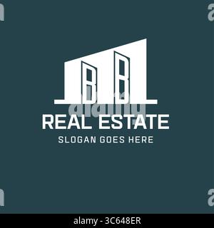 Ursprüngliches BB-Logo für Immobilien mit einfacher Gebäudesymbol-Design-Ideen-Vektorgrafik Stock Vektor