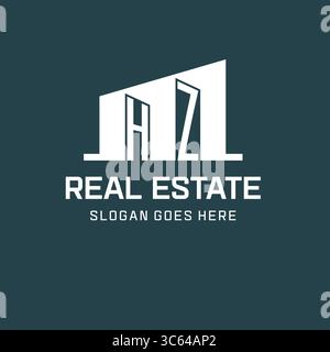 Anfängliches HZ-Logo für Immobilien mit einfacher Design-Icon-Vektorgrafik Stock Vektor