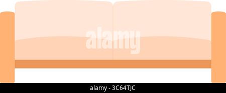 Sofa in schlichtem, flachem Stil. Niedliche minimalistische Couch für Wohnzimmereinrichtung. Stock Vektor